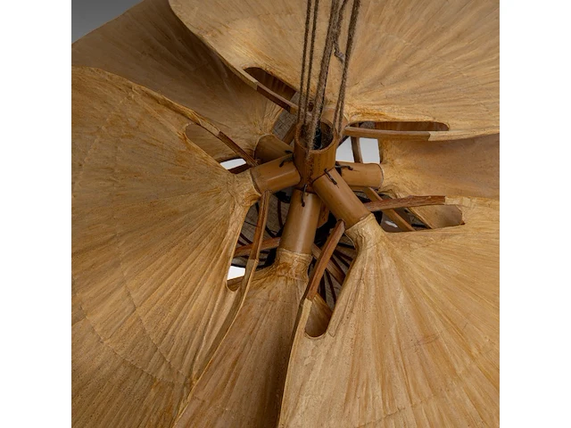 A rare vintage model 'uchiwa' hana hanging lamp by ingo maurer (1932-2019), bamboo and rice paper 99 cm. (38.97 in.) - afbeelding 9 van  10