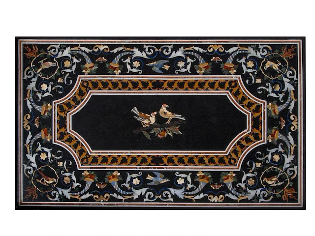 A rectangular italian pietra dura tabletop 90 x 150 cm. (35.42 x 59.04 in.) - afbeelding 1 van  5