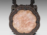 A richly carved chinese hardwood stand with a marble top, late 19thc 91 x 50 cm. (35.82 x 19.67 in.) - afbeelding 6 van  6