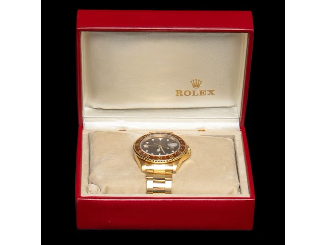 A rolex gmt-master, ref. 16758, 18ct yellow gold with brown dial and bezel - afbeelding 3 van  14