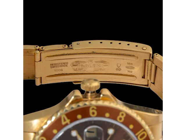 A rolex gmt-master, ref. 16758, 18ct yellow gold with brown dial and bezel - afbeelding 9 van  14