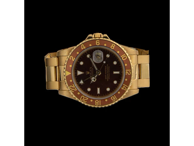 A rolex gmt-master, ref. 16758, 18ct yellow gold with brown dial and bezel - afbeelding 10 van  14