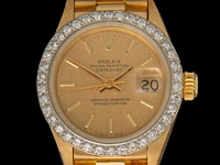 A rolex ladies datejust 26, ref. 69178, 18ct yellow gold and diamonds, presidential bracelet - afbeelding 3 van  10