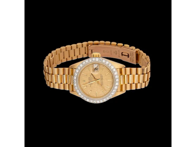 A rolex ladies datejust 26, ref. 69178, 18ct yellow gold and diamonds, presidential bracelet - afbeelding 5 van  10