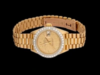 A rolex ladies datejust 26, ref. 69178, 18ct yellow gold and diamonds, presidential bracelet - afbeelding 5 van  10
