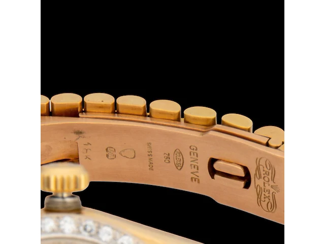 A rolex ladies datejust 26, ref. 69178, 18ct yellow gold and diamonds, presidential bracelet - afbeelding 6 van  10