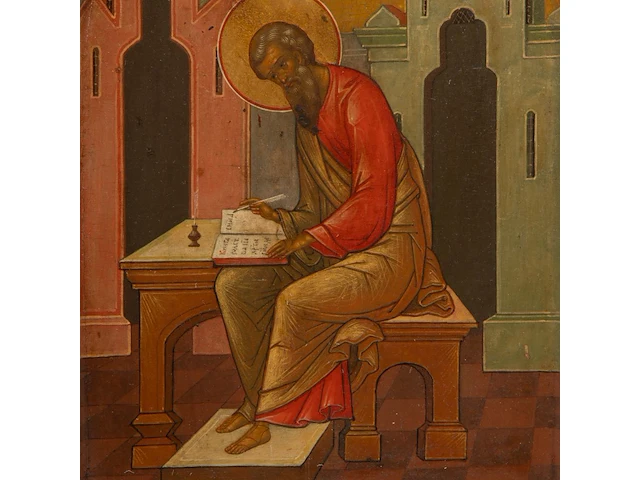 A russian orthodox icon of matthew the apostle, 19thc 35.5 x 26.5 cm. (13.98 x 10.42 in.) - afbeelding 4 van  4