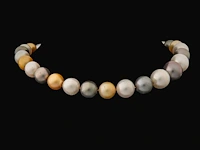 A schoeffel tahiti pearl necklace with an 18ct white gold pearl-shaped ball, l 84 cm (+) - afbeelding 4 van  8