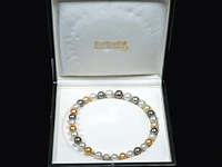 A schoeffel tahiti pearl necklace with an 18ct white gold pearl-shaped ball, l 84 cm (+) - afbeelding 5 van  8