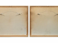 A series of two chinese canton paintings, 'the porcelain production', late 19thc, framed 63 x 55 cm (each) - afbeelding 3 van  5