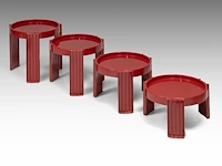 A set of 4 italian space age red plastic marema occasional tables, designed by gianfranco frattini for cassina 38 x 44 cm. (14.96 x 17.32 in.) - afbeelding 2 van  7