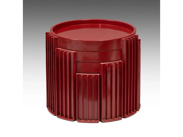 A set of 4 italian space age red plastic marema occasional tables, designed by gianfranco frattini for cassina 38 x 44 cm. (14.96 x 17.32 in.) - afbeelding 4 van  7