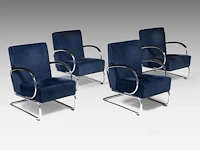 A set of four 407 armchairs and a matching circular coffee table, designed by willem hendrik gispen by dutch originals the chair: 83 x 59 x 82 cm. (32.67 x 23.23 x 32.28 in.), the table 47 x 90 cm. (18 1/2 x 35.42 in.) - afbeelding 7 van  14