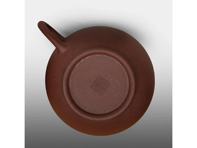 A set of four chinese 'ruyi head' zisha cups, marked by an artist, republic period, h 4 - l 9 cm - afbeelding 2 van  9
