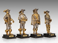 A set of four gilt and silver-plated musketeers by piero benzoni (1938) 23 cm. (9.06 in.) - afbeelding 7 van  10