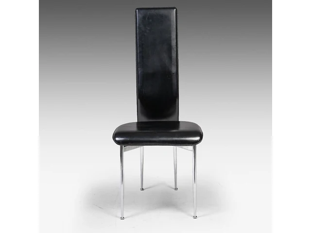 A set of six italian design fasem dining chairs by vegni and gualtierotti in black leather, 104 x 45 x 55 cm. (40.93 x 17.71 x 21.64 in.) - afbeelding 3 van  9