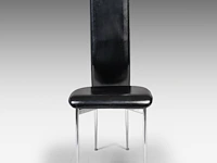 A set of six italian design fasem dining chairs by vegni and gualtierotti in black leather, 104 x 45 x 55 cm. (40.93 x 17.71 x 21.64 in.) - afbeelding 3 van  9