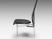 A set of six italian design fasem dining chairs by vegni and gualtierotti in black leather, 104 x 45 x 55 cm. (40.93 x 17.71 x 21.64 in.) - afbeelding 4 van  9