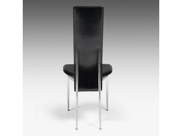 A set of six italian design fasem dining chairs by vegni and gualtierotti in black leather, 104 x 45 x 55 cm. (40.93 x 17.71 x 21.64 in.) - afbeelding 5 van  9