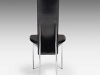 A set of six italian design fasem dining chairs by vegni and gualtierotti in black leather, 104 x 45 x 55 cm. (40.93 x 17.71 x 21.64 in.) - afbeelding 5 van  9
