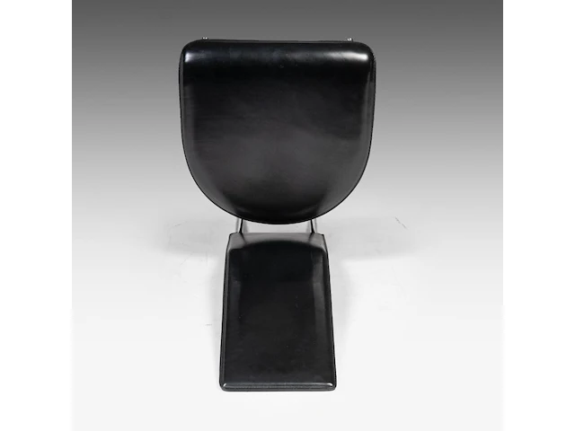 A set of six italian design fasem dining chairs by vegni and gualtierotti in black leather, 104 x 45 x 55 cm. (40.93 x 17.71 x 21.64 in.) - afbeelding 7 van  9
