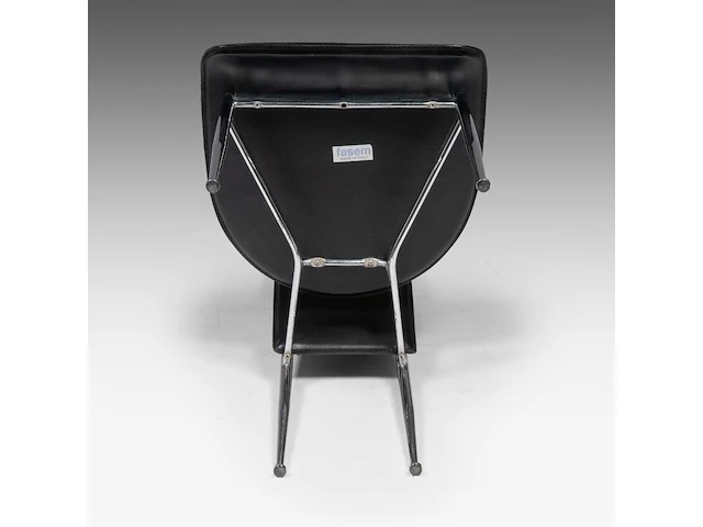 A set of six italian design fasem dining chairs by vegni and gualtierotti in black leather, 104 x 45 x 55 cm. (40.93 x 17.71 x 21.64 in.) - afbeelding 8 van  9