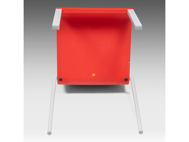 A set of six red .03 stacking chairs by maarten van severen for vitra 79 x 43 x 49 cm. (31.10 x 16.92 x 19.28 in.) - afbeelding 6 van  9