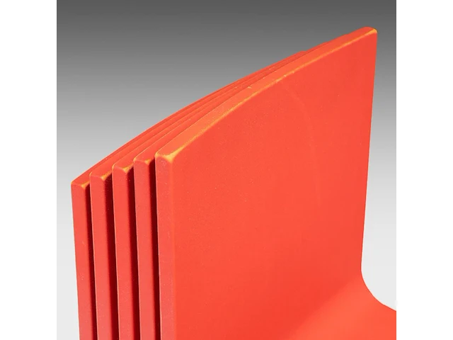 A set of six red .03 stacking chairs by maarten van severen for vitra 79 x 43 x 49 cm. (31.10 x 16.92 x 19.28 in.) - afbeelding 8 van  9
