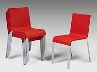 A set of six red .03 stacking chairs by maarten van severen for vitra 79 x 43 x 49 cm. (31.10 x 16.92 x 19.28 in.) - afbeelding 9 van  9
