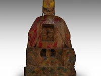 A set of south chinese polychrome lacquered figures of the three dignitaries/officials, late qing, h 48 - 54 cm - afbeelding 9 van  13