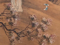 A set of two chinese paintings, 'beauties on a terrace', signed, late qing (early 20thc), framed 153 x 53 cm (one frame) - afbeelding 14 van  15