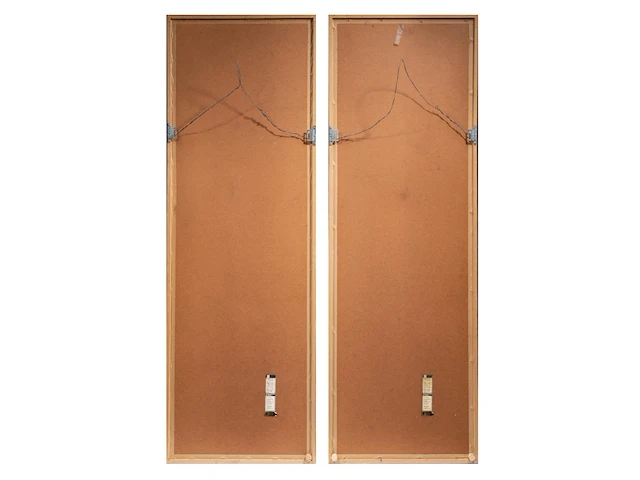 A set of two chinese paintings, 'reeds and geese', ink on paper, signed and seal stamped, republic period, framed 53 x 158,5 cm (each) - afbeelding 3 van  7