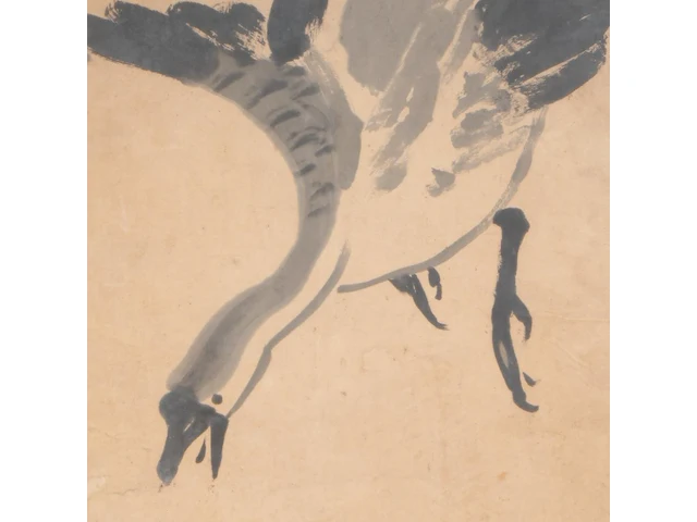 A set of two chinese paintings, 'reeds and geese', ink on paper, signed and seal stamped, republic period, framed 53 x 158,5 cm (each) - afbeelding 6 van  7