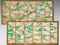 A set of two japanese six-panel byobu folding screens, 'the tale of genji', meiji period (early 20thc), 353 x 153 cm (one screen)