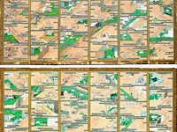 A set of two japanese six-panel byobu folding screens, 'the tale of genji', meiji period (early 20thc), 353 x 153 cm (one screen) - afbeelding 4 van  11