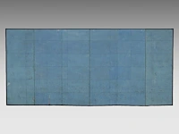 A set of two japanese six-panel byobu folding screens, 'the tale of genji', meiji period (early 20thc), 353 x 153 cm (one screen) - afbeelding 11 van  11