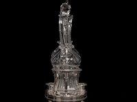 A silver oil and vinegar, two footed trays and a set of four salts and mustard, total weight: 1469 g - afbeelding 7 van  10