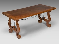 A spanish baroque style walnut trestle table, 19thc 80 x 177 x 88 cm. (31 1/2 x 69.68 x 34.64 in.)