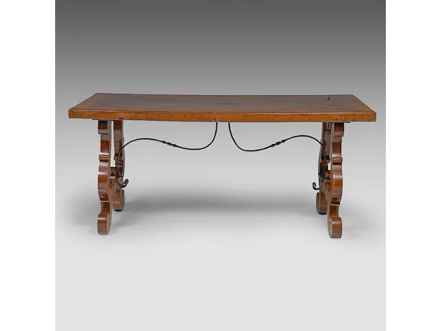 A spanish baroque style walnut trestle table, 19thc 80 x 177 x 88 cm. (31 1/2 x 69.68 x 34.64 in.) - afbeelding 5 van  7