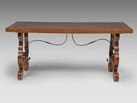 A spanish baroque style walnut trestle table, 19thc 80 x 177 x 88 cm. (31 1/2 x 69.68 x 34.64 in.) - afbeelding 5 van  7