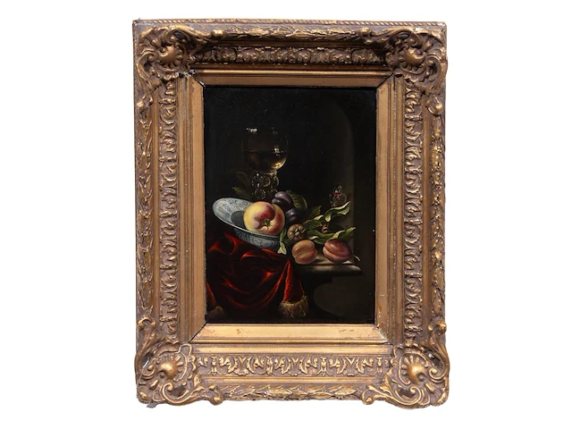 A still life after the dutch golden age, oil on canvas 30 x 22 cm. (11.81 x 8.66 in.), frame: 46 x 38 cm. (18.10 x 14.96 in.) - afbeelding 2 van  3