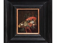 A still life with lobster, after the dutch golden age, 19thc, oil on panel 26 x 21 cm. (10.24 x 8.26 in.), frame: 48 x 51 cm. (18.89 x 20.07 in.) - afbeelding 2 van  3