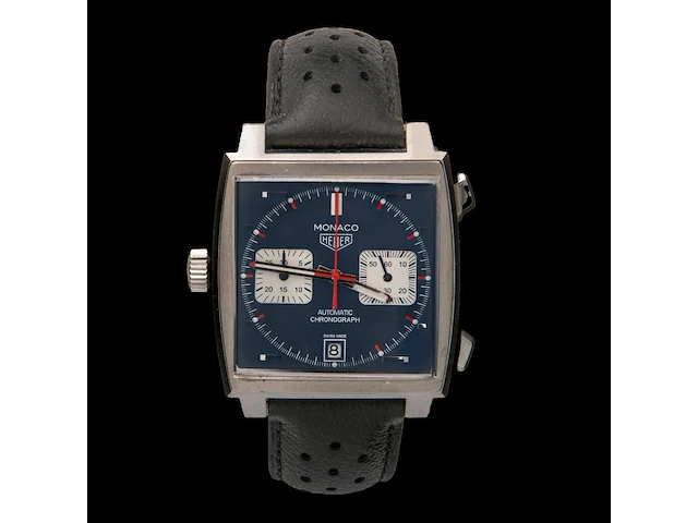 A tag heuer monaco calibre 11, ref. caw211p, steel automatic wristwatch - afbeelding 1 van  11