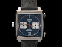 A tag heuer monaco calibre 11, ref. caw211p, steel automatic wristwatch