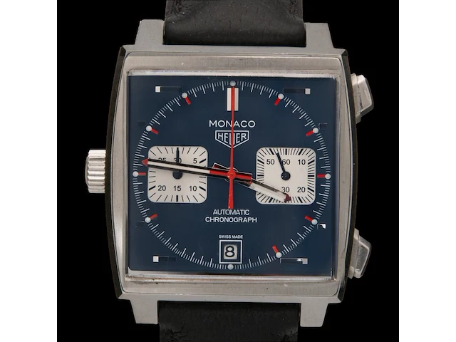 A tag heuer monaco calibre 11, ref. caw211p, steel automatic wristwatch - afbeelding 4 van  11