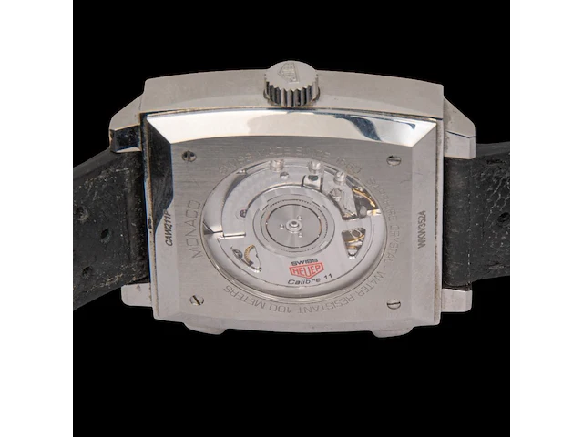 A tag heuer monaco calibre 11, ref. caw211p, steel automatic wristwatch - afbeelding 10 van  11