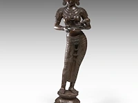 A tall indian bronze figure of lakshmi, early 20thc, h 101,5 cm