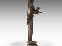 A tall indian bronze figure of lakshmi, early 20thc, h 101,5 cm - afbeelding 5 van  8