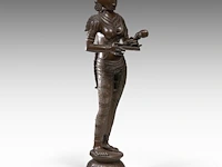 A tall indian bronze figure of lakshmi, early 20thc, h 101,5 cm - afbeelding 6 van  8