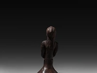 A terracotta jewish falash mura culture figure of a pregnant woman, ethiopia 12.5 cm. (4.91 in.) - afbeelding 3 van  4